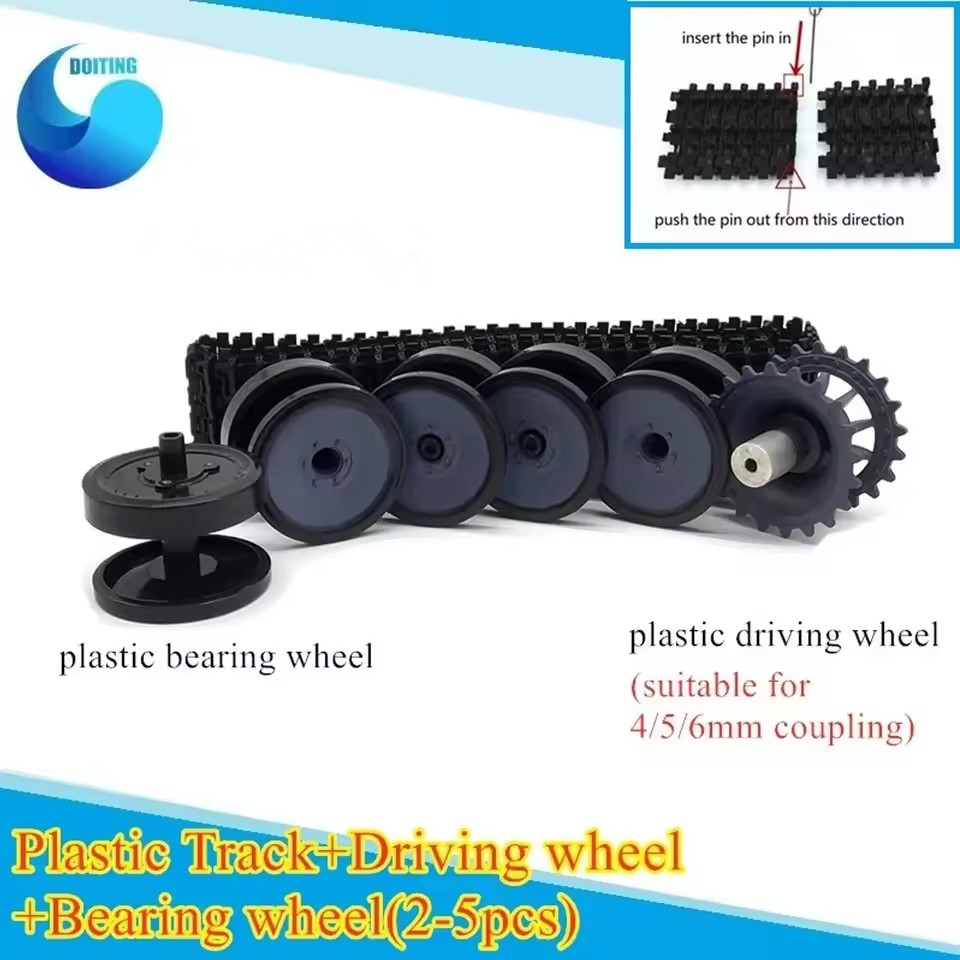 Tracked Robot Chassis - 플라스틱 바퀴 + 로봇 탱크 섀시