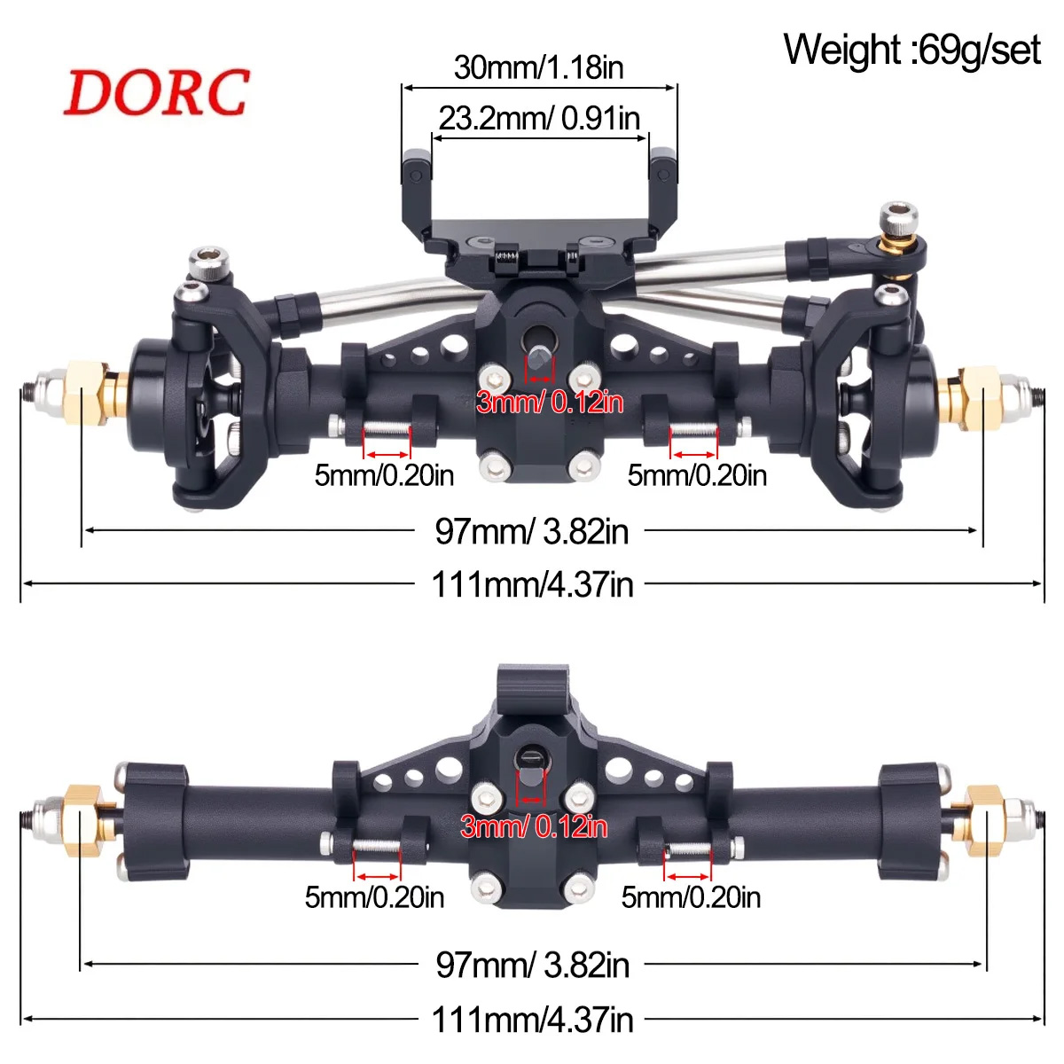 SCX24 1/24용 서보 마운트가 있는 플라스틱 액슬 - Servo Kit 리뷰 및 가격