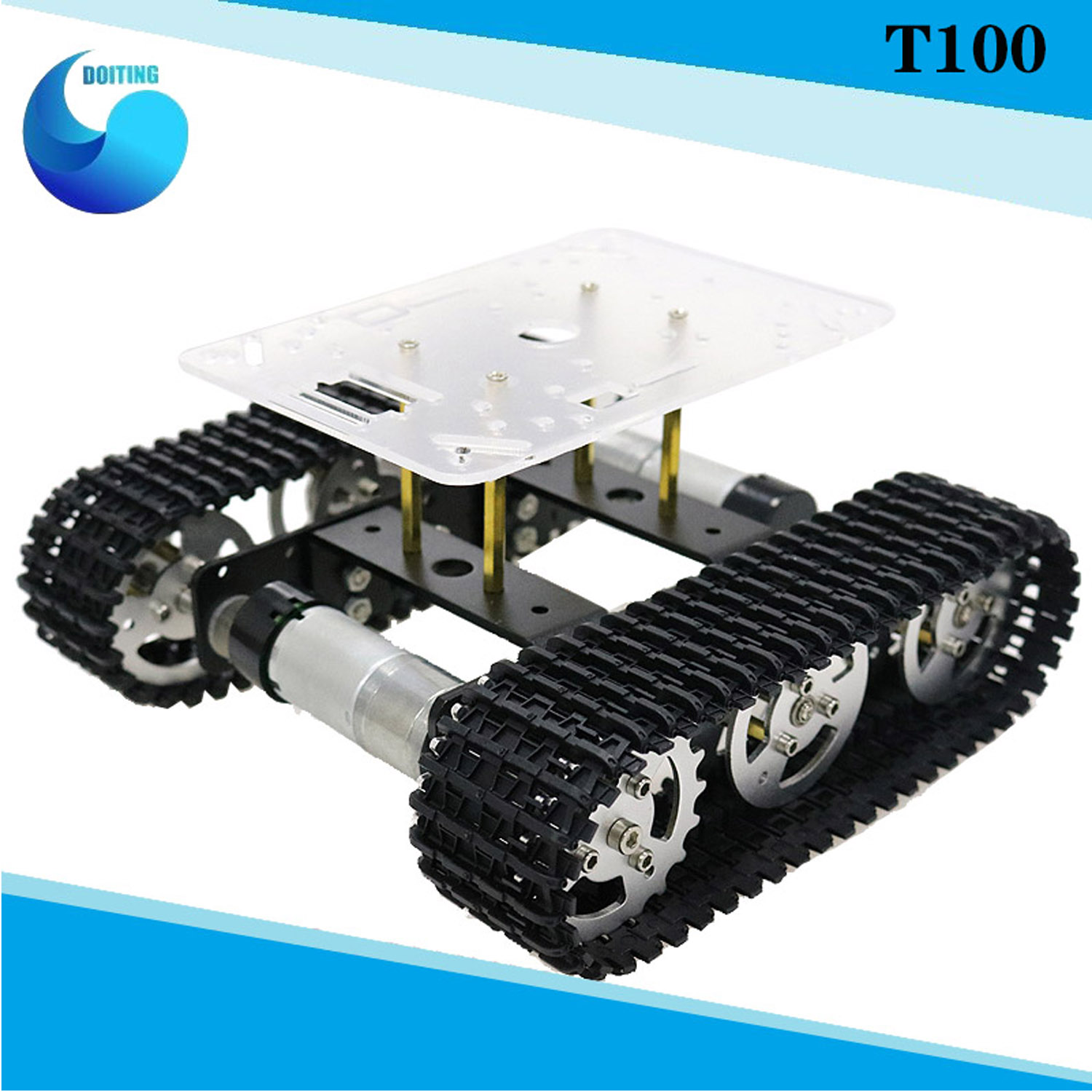 RC 금속 로봇 탱크 자동차 섀시 미니 T100 크롤러 - Tracked Robot Chassis 리뷰 및 가격
