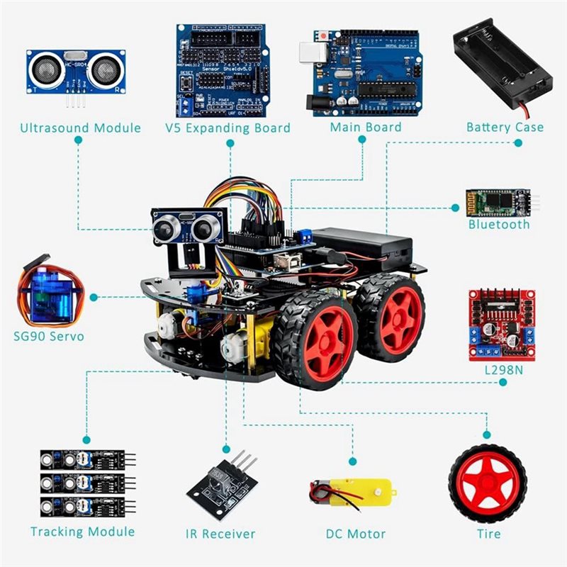 WOWFU-4WD 스마트 로봇 자동차 키트 (아두이노  - Arduino Robot 리뷰 및 가격