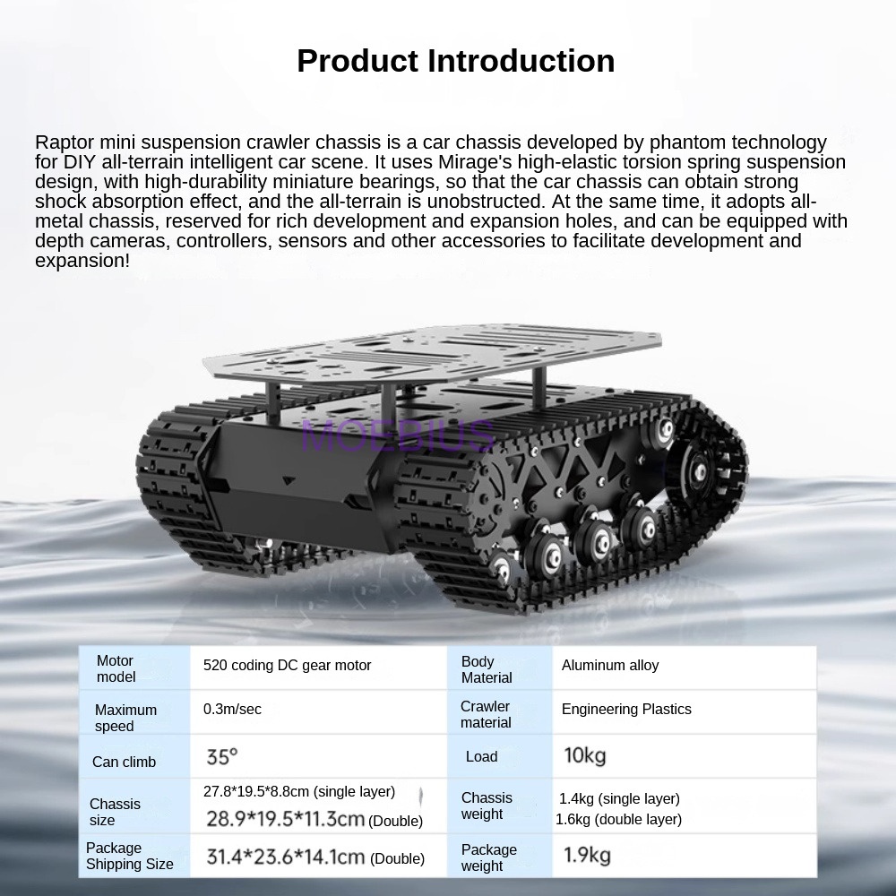 아두이노용 금속 충격 흡수 탱크 섀시, 서스펜션 로봇  - Tracked Robot Chassis 리뷰 및 가격